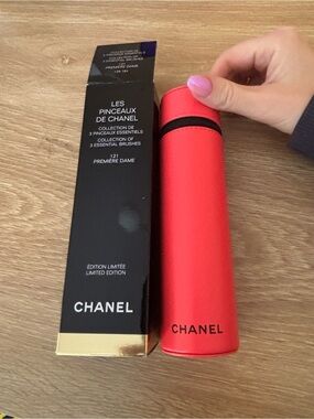 CHANEL Black Packaging with Pink Accent Nail